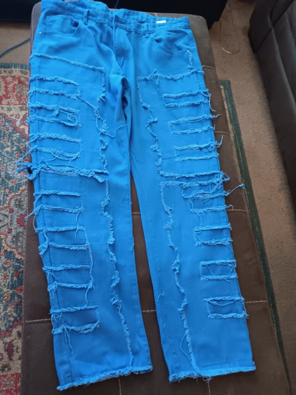 Pants Men's Plus Size 3X Blue Distressed Preowned